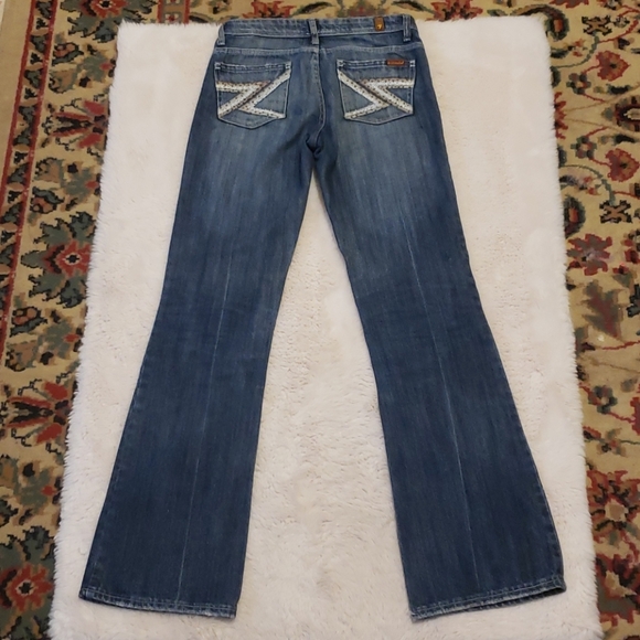 7 FOR ALL MANKIND Bootcut Blue Jeans sz 3 - Picture 3 of 7